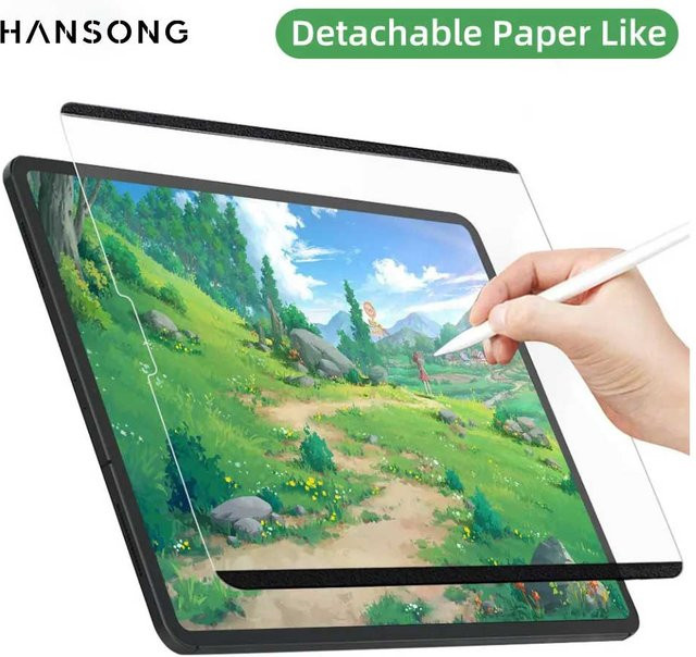 Hansong Magnetische Paper-Feel Displayschutzfolie für iPad Air 11 und 13 M4 M2 sowie iPad Pro 11 und 13 M4, transparent - Bild 1