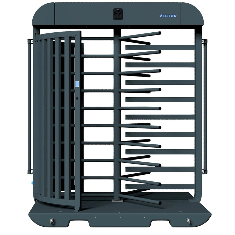 Schake V-Turnstile Drehkreuz Bauzaunmodul verzinkt in Schwarz Matt, Breite: 241,0 cm, Höhe: 200,0 cm - Bild 2