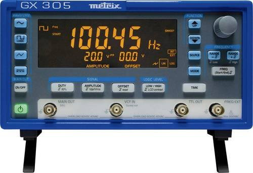 Metrix GX 305 Funktionsgenerator netzbetrieben 0,001 Hz - 5 MHz für Sinus, Dreieck und Rechteck in Blau - Bild 1
