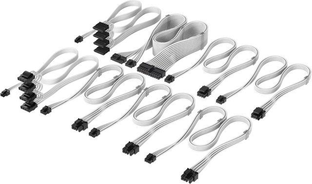 Corsair Premium Sleeved DC Cable Pro Kit Type-5 weiß - Bild 1