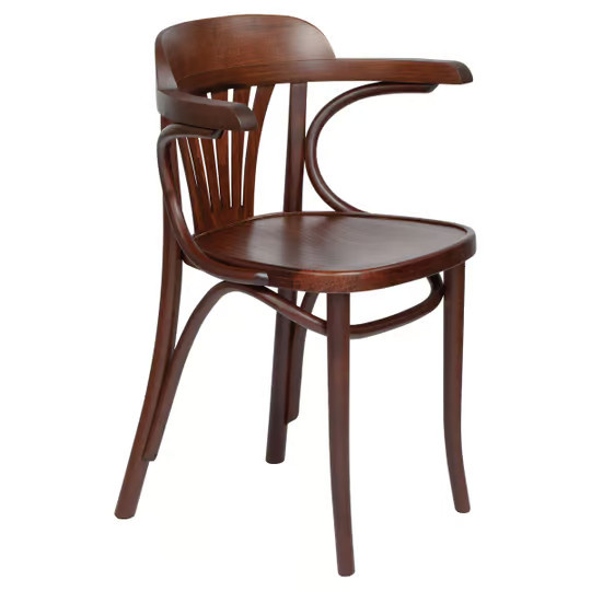 Thonet 2er-Set Bughölzer Stühle mit Armlehnen aus Buchenholz in Braun - Bild 2