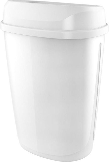 Plock Mülleimer mit Wandhalterung und Flip-Lid, 32 Liter, Weiß, B: 40 cm, H: 58 cm, T: 27 cm - Bild 1