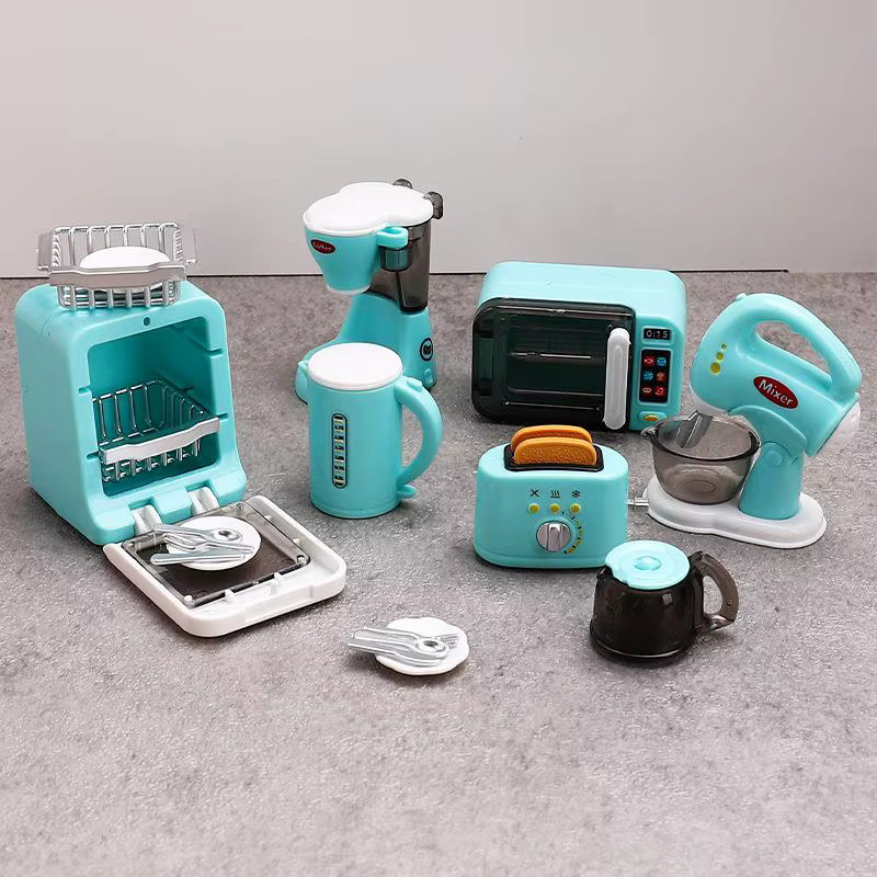 Miniatur-Kaffeemaschine und Eierschneebesen, Maßstab 1:12, Rosa / Pink - Bild 1