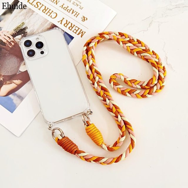 Transparente TPU Schutzhülle für Xiaomi 15T Pro, Mi 14T, Redmi 15, 15C, 14C, Note 14 mit geflochtenem Crossbody Lanyard Kordelband - Bild 1