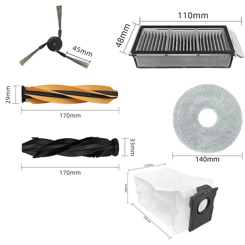 Dreame Zubehör Set mit Ersatzbürsten, Filtern und Wischpads für Matrix 10 Ultra, L60 Ultra PE, X50 Master, X50s Pro Master und L40s Pro Ultra in Multicolour - Bild 2