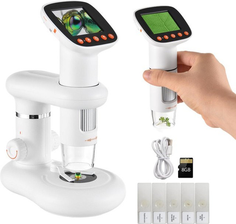 Honor Electronics Desktop-Kindermikroskop, Handheld-Digitalmikroskop, 2,0-Zoll-LCD-Bildschirm, weiß