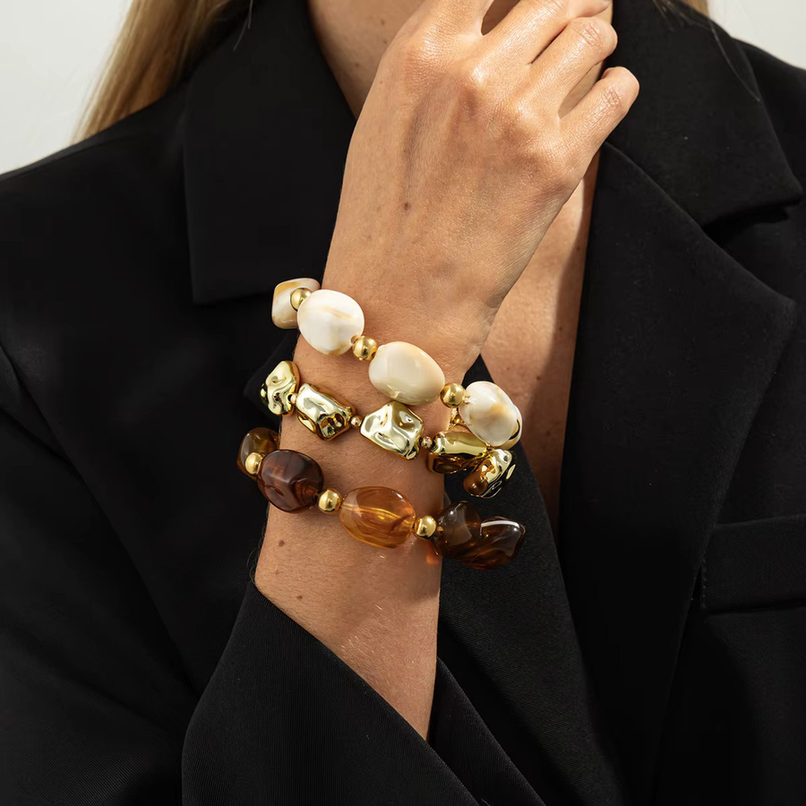 Salircon Armband, Acryl, Perle, Gold, Damen - Bild 2