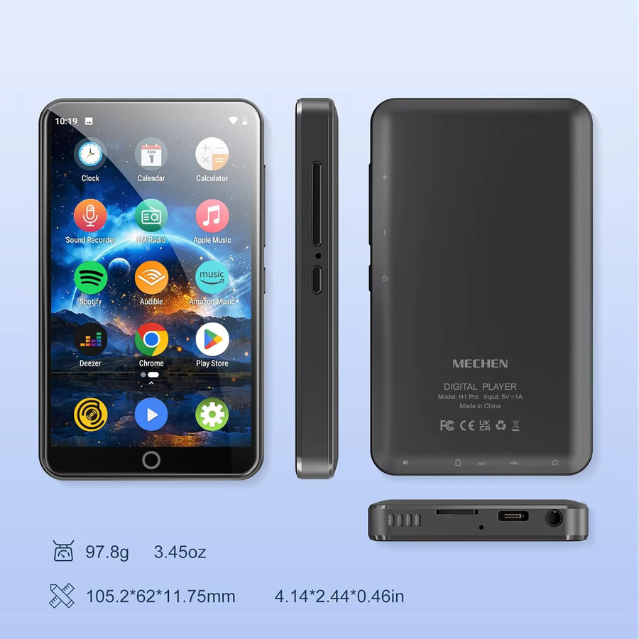 MECHEN MP3-MP4-Player mit Android 9.0, Bluetooth und WLAN in Grau - Bild 4