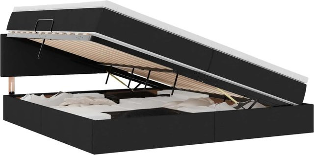 vidaXL Bett mit Stauraum und LED in Schwarz mit USB-Ladeanschluss und Lift-up-Basis, B/T: 200 x 200 cm - Bild 1