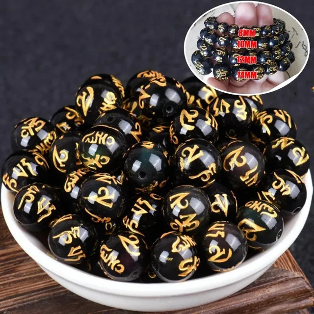 Armband, Perle, Schwarz, Gold Drache, Pixiu, Unisex - Bild 1