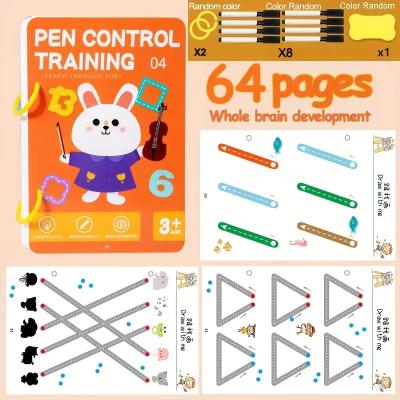 Art Farmer Wiederverwendbares magisches Tracing-Arbeitsbuch für Kinder mit Tier-Motiven in Mehrfarbig - Bild 2