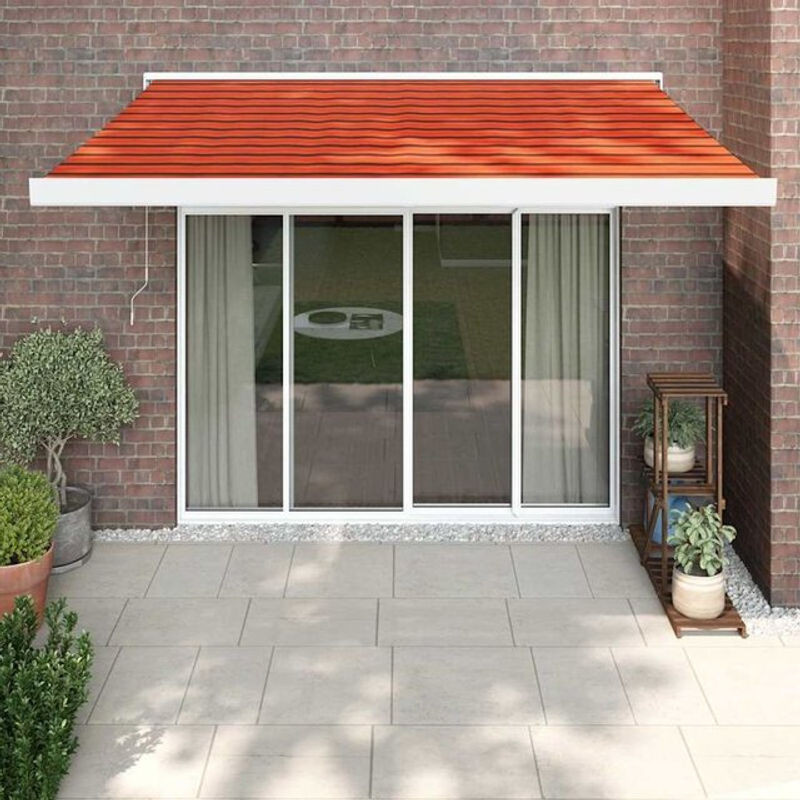 Vidaxl Markise einziehbar aus Polyester und Aluminium in Orange und Braun B: 3,5 m, T: 2,5 m - Bild 1