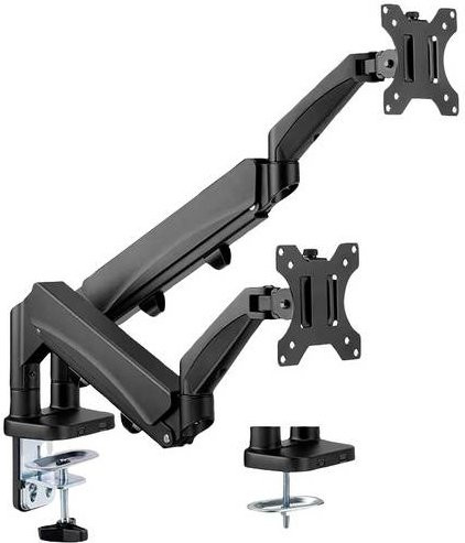 Value Monitor-Tischhalterung für 2 Displays von 43,2 cm bis 81,3 cm, Schwarz, höhenverstellbar und drehbar, VESA 75x75 mm - Bild 1