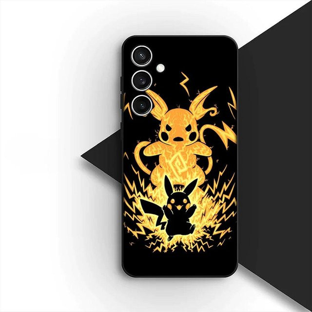 Handyhülle mit Glurak und Pikachu für Samsung Galaxy S25 S24 S23 S22 Ultra Plus FE A56 5G in Schwarz - Bild 1