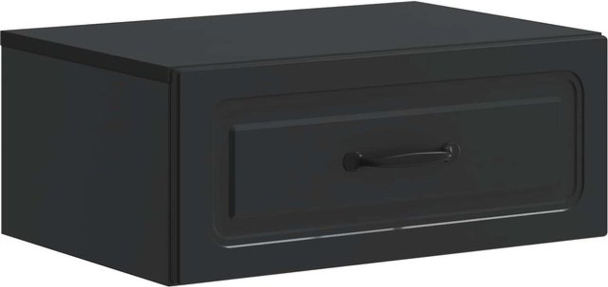 Wandmontierter Nachttisch von vidaXL in Schwarz, modern und minimalistisch, B/T/H: 49 x 34,5 x 20 cm - Bild 1