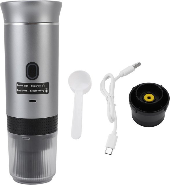 Tragbare elektrische Kaffeemaschine von Tooarts in Grau mit automatischer Heizung aus Edelstahl, 120 ml - Bild 1
