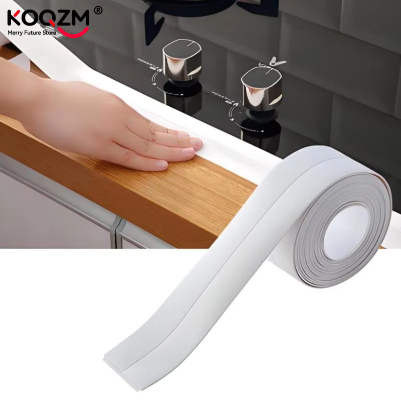 KOQZM Selbstklebendes Dichtungsband aus PVC, wasserdicht und ölbeständig, 3 Meter Länge, für Küchenspüle, Badezimmer und Toilette - Bild 2