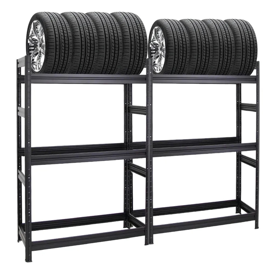2er Set PROREGAL Dino Reifenregal aus Stahl in Schwarz, H x B x T: 180 x 120 x 50 cm - Bild 2