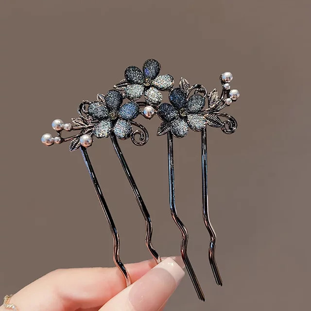 HIYAYZ Haar Kamm, Perle Strass Blume, Metall, Damen - Bild 1