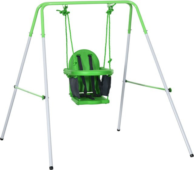 Outsunny Babyschaukel Kleinkinderschaukel Gartenschaukel, Grün, ab 0 Jahre - Bild 1
