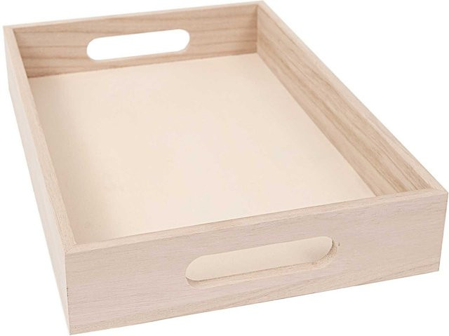 Rico Design Tablett rechteckig in Beige und Multicolour B/T/H: 37 x 27 x 6 cm - Bild 1