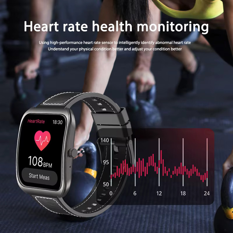 SIMSONLAB Smartwatch mit 1,85 Zoll gebogenem Bildschirm, Bluetooth 5.4, kabelloser Anruffunktion, Musiksteuerung, Herzfrequenz- und Schlafüberwachung sowie Fernkamera in Schwarz - Bild 5