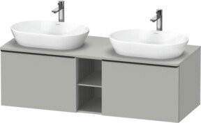 Duravit Waschtischunterschrank D-Neo Wandhängend in Schwarz und Grau mit zwei Türen und einem Fach, B/T: 140 x 55 cm - Bild 1