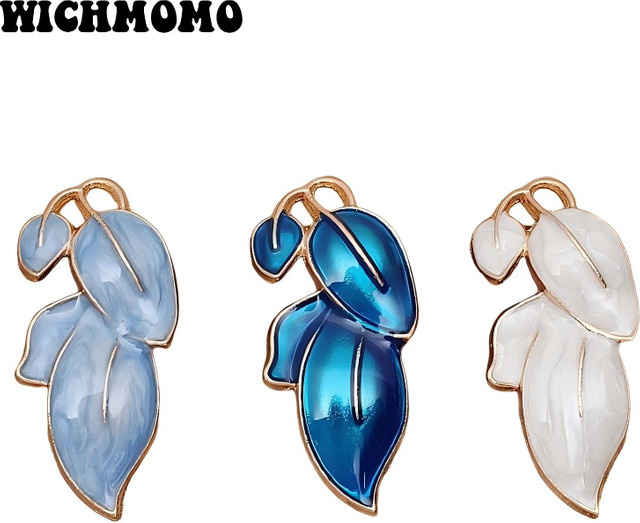 WICHMOMO Charms Anhänger, Zinklegierung, Blumen Blätter, Light blue, Mädchen - Bild 1