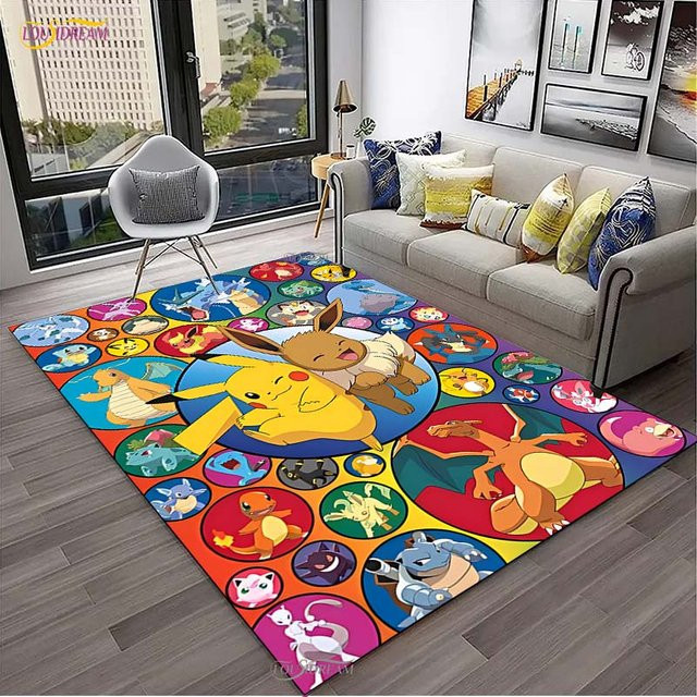Miniso Pokemon Pikachu Rutschfeste Bodenmatte für Kinder, Mehrfarbig, B/T: 80 x 160 cm - Bild 1