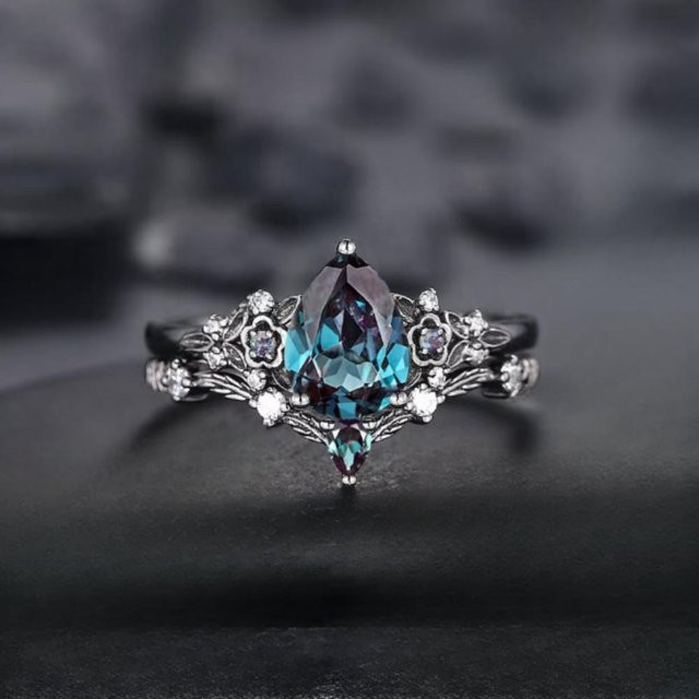 YIRAN Jewelry Ring, Gunmetal, Zirkonia, Damen - Bild 1