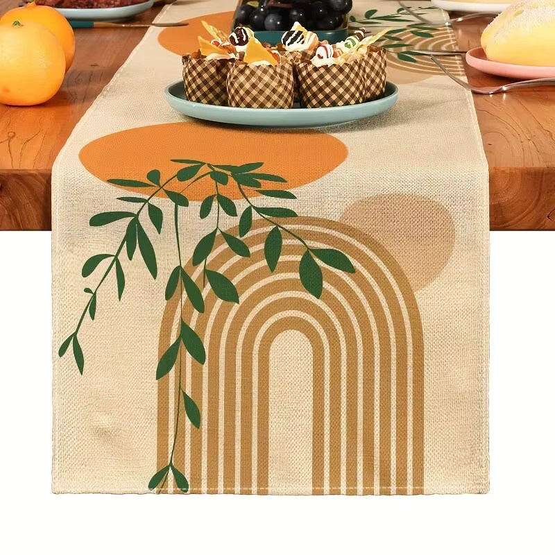 Tischläufer aus Leinen von BohemiaKitchen in Beige für deine Tischdekoration - Bild 1