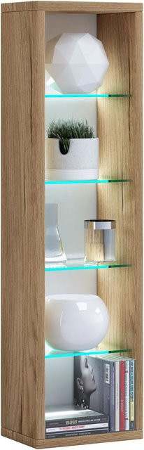 VCM Standregal Rasato L in Honig-Eiche, Holzregal für CD, DVD und Bücher, H x B x T: 77 x 21 x 14 cm - Bild 1