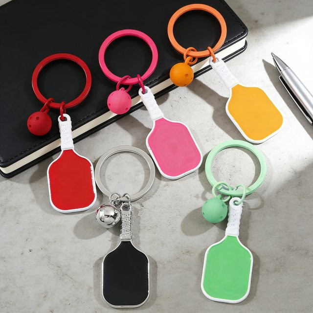 Schlüsselanhänger NXQXN, mehrfarbig, Pickleball-Schläger, Unisex - Bild 1