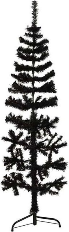 Vidaxl Künstlicher Halb-Weihnachtsbaum in Schwarz mit Ständer, Höhe: 120 cm - Bild 1