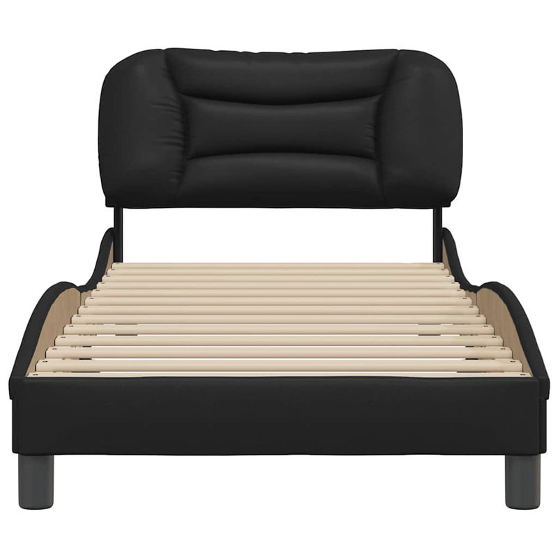 Vidaxl Polsterbett mit Kopfteil aus Kunstleder in Schwarz, B/L: 80 x 200 cm - Bild 5