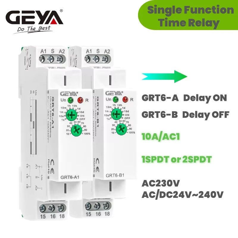 GEYA Elektronisches Verzögerungszeitrelais Typ 10 A GRT6-A/B für AC230 V oder AC/DC24V-240V - Bild 2