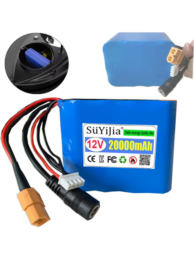 SUYIJIA 12 V 20000 mAh Lithium-Ionen-Akku 3S4P mit BMS für Angelköderboot V030 GPS in Blau - Bild 4