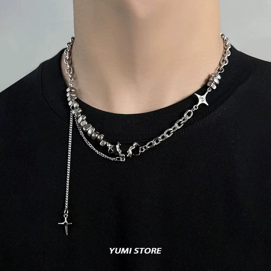 Halskette Titan, Schwarz, Stern, Unisex - Bild 1
