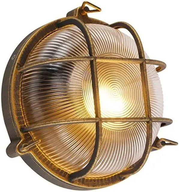 QAZQA Nautica Wand- und Deckenleuchte in Gold und Messing, rund, IP44, dimmbar, E27 - Bild 1