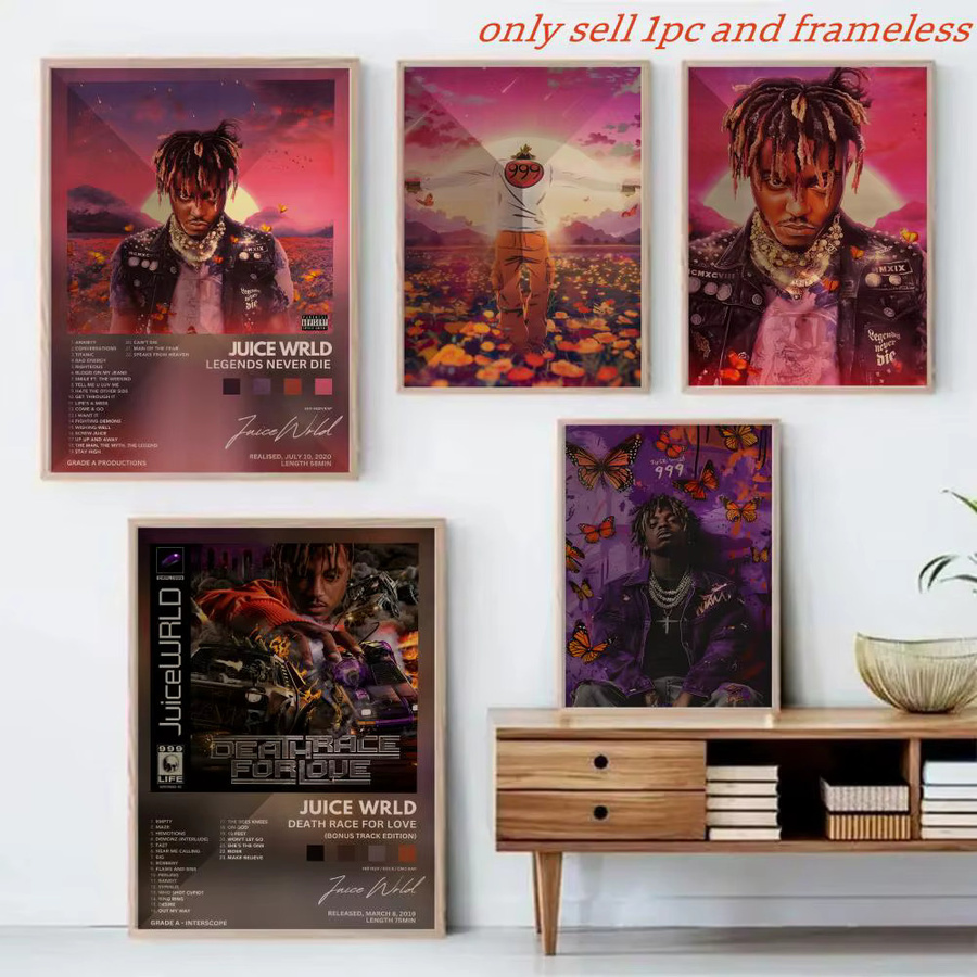 J-Juice WRLD Hip-Hop-Rap-Sänger Musikalbum-Poster als Leinwand-Wandbild in Weiss und Mehrfarbig - Bild 2