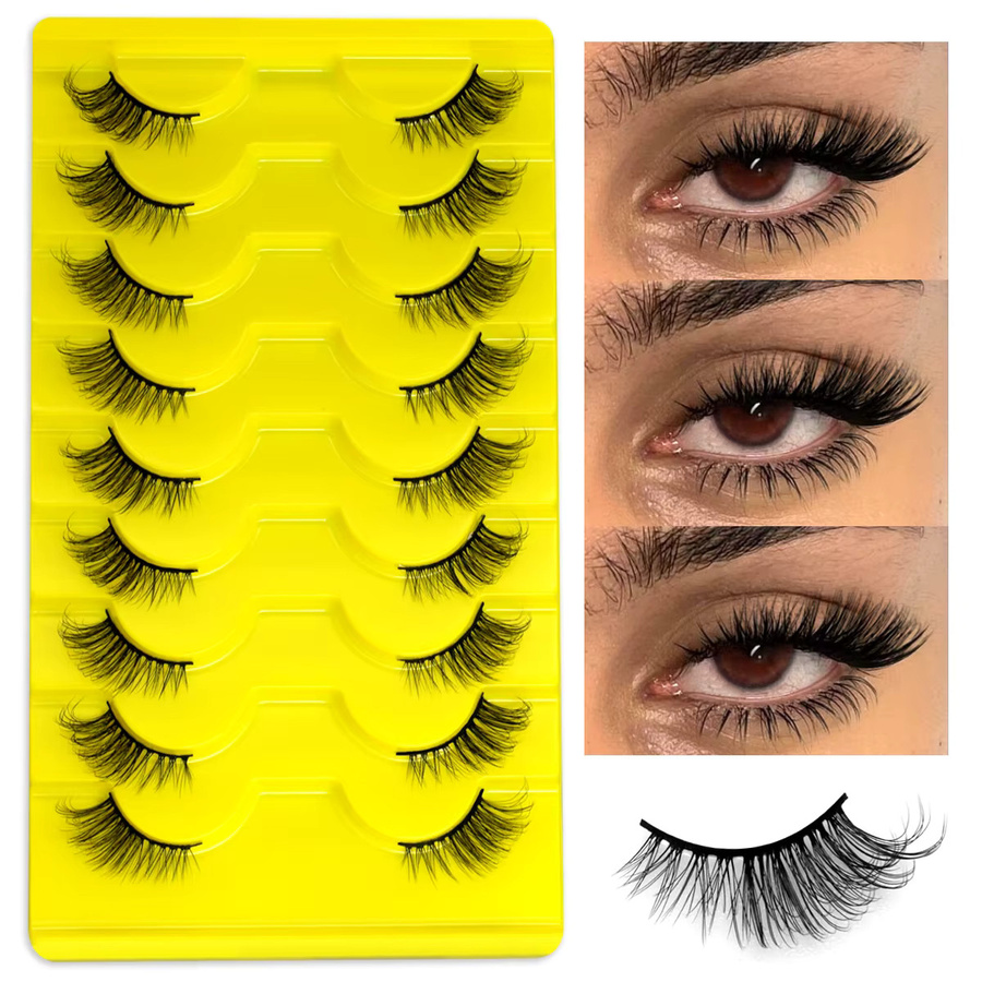 GROINNEYA Halbe Wimpern, Black, Natürlich, Unisex - Bild 5