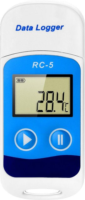 TOMTOP JMS Temperatur-Datenlogger mit USB-C, IP67 wasserdicht, LCD-Display, 32.000 Messpunkte, Weiß - Bild 1