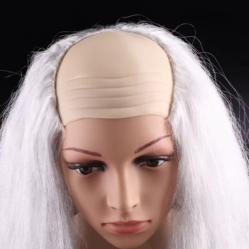 主圣达 Halloween Cosplay Glatze Perücke für Erwachsene, Weiß, Herren, Unisex - Bild 2