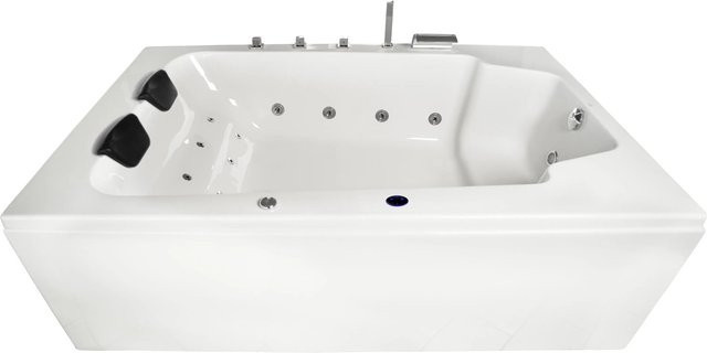 Basera Indoor Whirlpool Badewanne Milos XXL für 2 Personen in Weiß, B: 190 cm, T: 120 cm - Bild 1