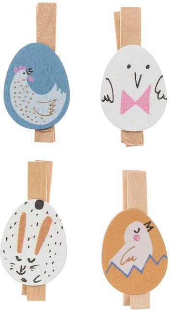 Rico Design Dekoklammern Osterei in Multicolor aus Holz mit Animal Print - Bild 1