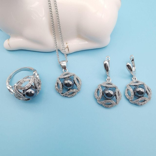 YIRAN Schmuck-Set, Kupfer, Perle, Zirkonia, Diamant, Bunt, Damen - Bild 1