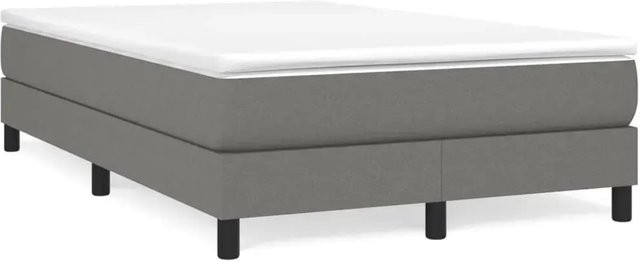 vidaXL Boxspringbett in Dunkelgrau mit Stoffbezug, B/T/H: 120 x 200 x 25 cm - Bild 1