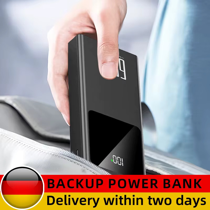 Powerbank mit 50000 mAh Kapazität und 66 W Schnellladefunktion in Weiß mit LED-Leistungsanzeige und Taschenlampe - Bild 4