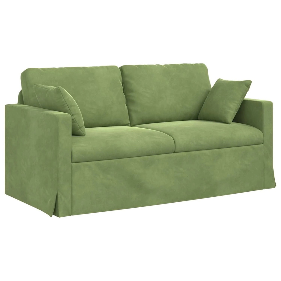 vidaXL Sofa in Hellgrün aus Samt mit Metallrahmen B/T/H: 158 x 78 x 80 cm - Bild 2
