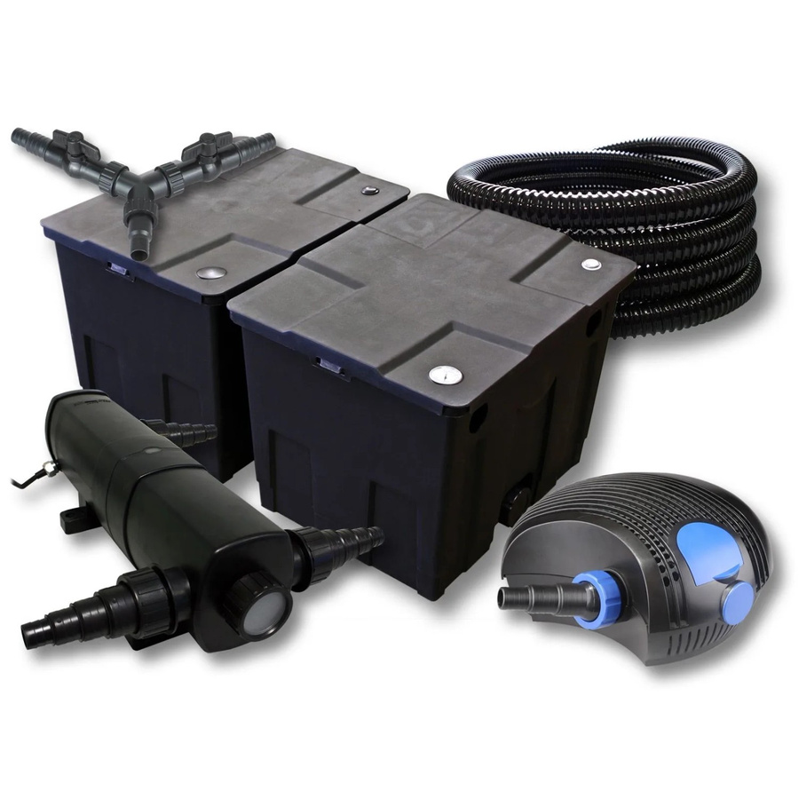 Sunsun Teichfilter Set für bis zu 60000 Liter mit 18W Teichklärer, 100W Eco Pumpe und 25m Schlauch in Schwarz - Bild 2